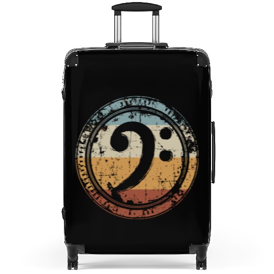 Vintage Bass Clef Gift For Bass Guitar Player Bass Suitcases