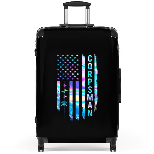 Awesome US Flag Heart Corpsman Suitcases
