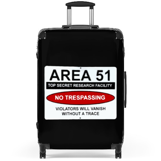 area 51 no trespassing Suitcases