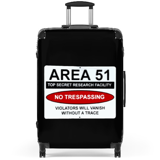 area 51 no trespassing Suitcases