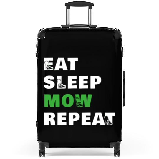 Eat Sleep Mow Repeat Funny Lawn Mowing Gardener Mo Suitcases