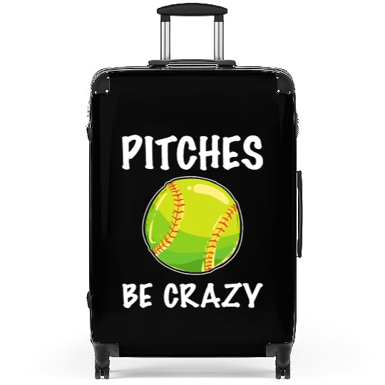 Softball Player Pitcher Pitches Be Crazy Softball Suitcases