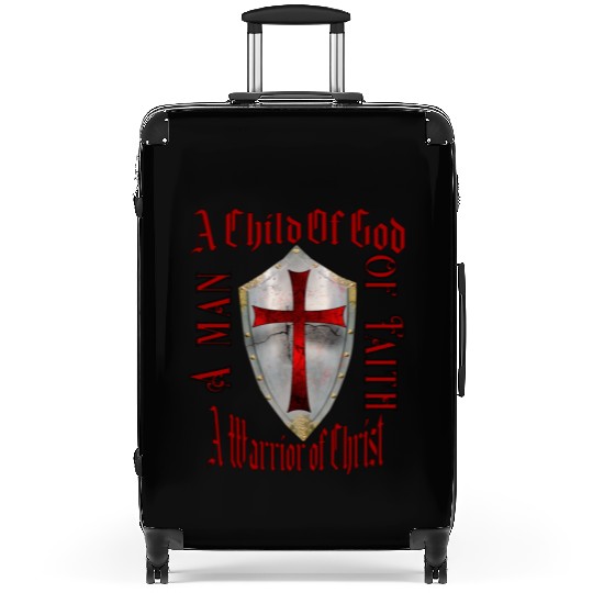 A Child Of God A man Of Faith A Warrior Of Christ Suitcases