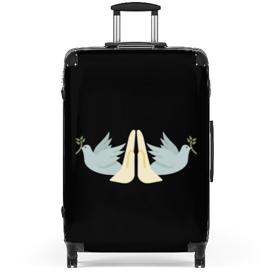 Prayer Hands Peace Doves Christian Suitcases