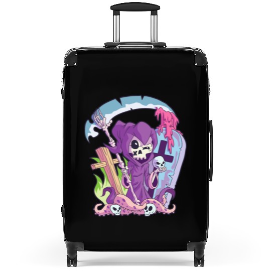 Kawaii Death Grim Reaper Pastel Goth Creepy Occult Suitcases