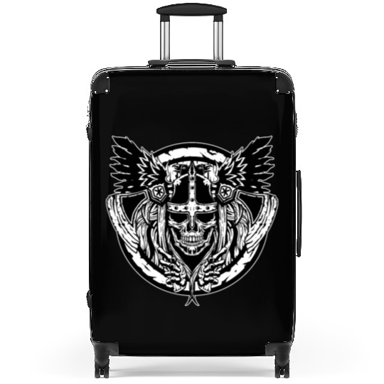 Skull Raven Nordic Axt Odin Thor Norse Viking Suitcases