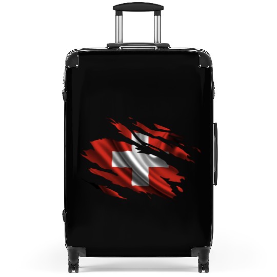 Switzerland Ripped Flag Suitcases