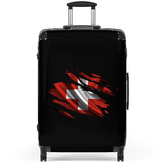 Switzerland Ripped Flag Suitcases