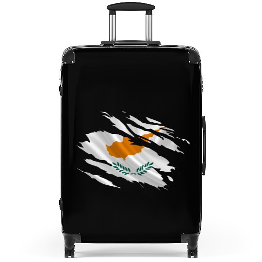 Cyprus Ripped Flag Suitcases