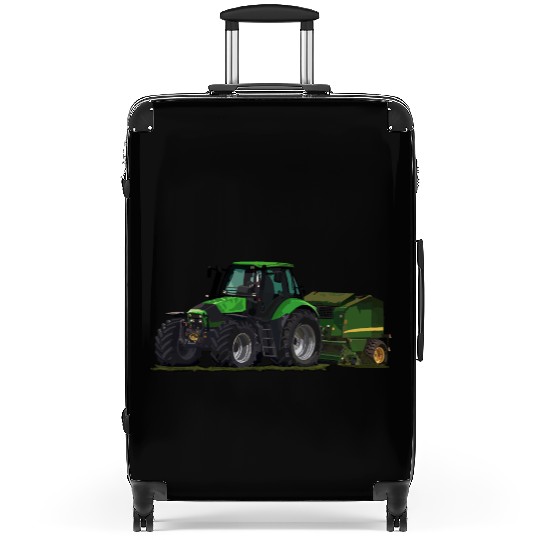 Light green tractor with a baler Suitcases