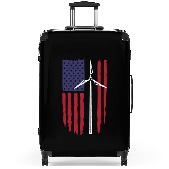 USA Flag Wind Turbine Technician Fourth Of July Suitcases