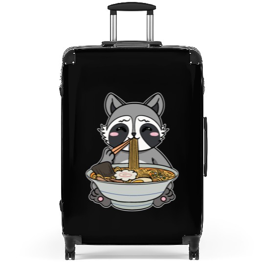 Raccoon Anime Ramen Japanese Noodle Soup Suitcases