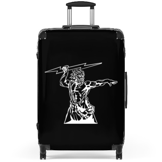 Greek mythology Zeus lightning bolt silhouette Suitcases