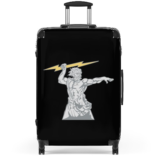 Greek mythology Zeus lightning bolt silhouette Suitcases