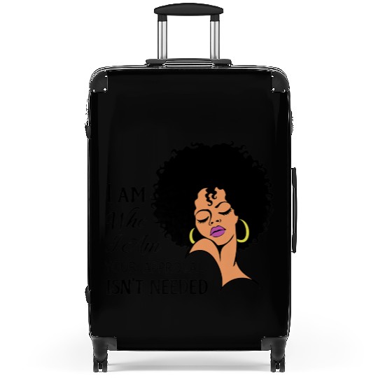 Black Queen Lady Curly Natural African American Suitcases