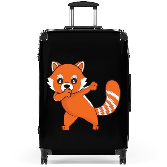 Dabbing Red Panda Cherry Blossoms Bamboo Suitcases