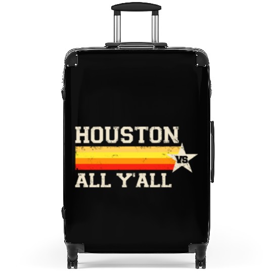 Houston vs All Y'all Vintage Stripe Texas Baseball Suitcases