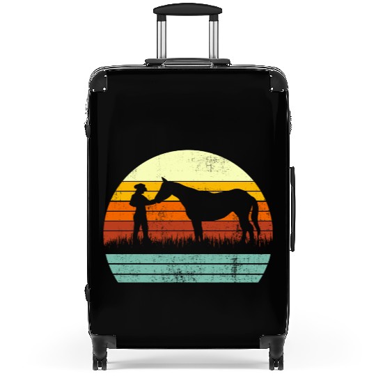 Cowboy Cowgirl Horse Wild Western Retro Suitcases