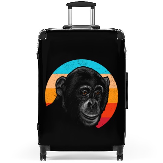 Vintage Chimpanzee Face Gorilla Monkey Lover Suitcases