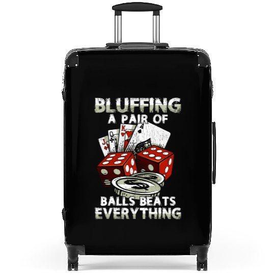Funny Poker Bluffing Balls Distressed Texas Hold E Suitcases