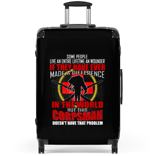 Devil US Navy Corpsman DOC Badass Army Veteran Suitcases