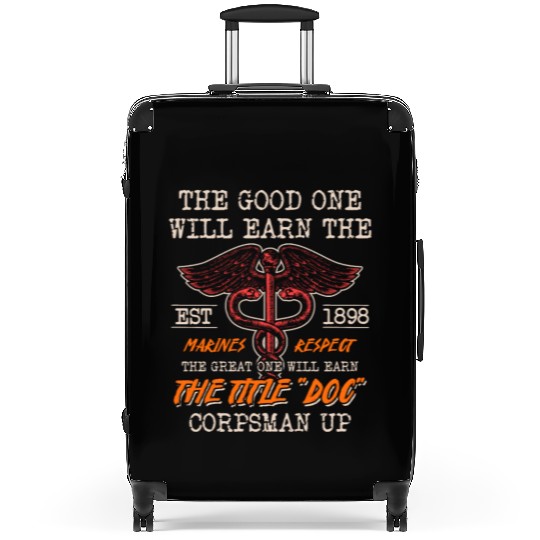DOC Devil US Navy Corpsman Badass Army Veteran Suitcases