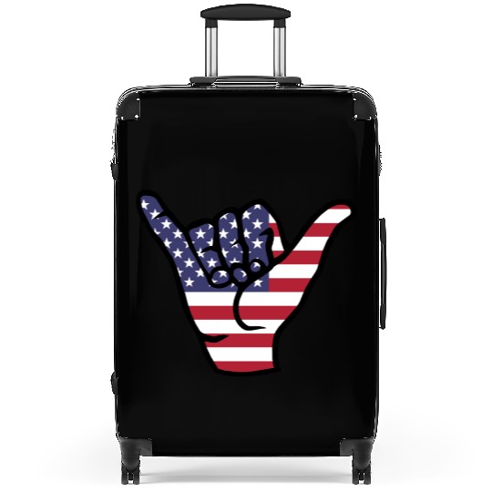 USA flag Shaka Suitcases