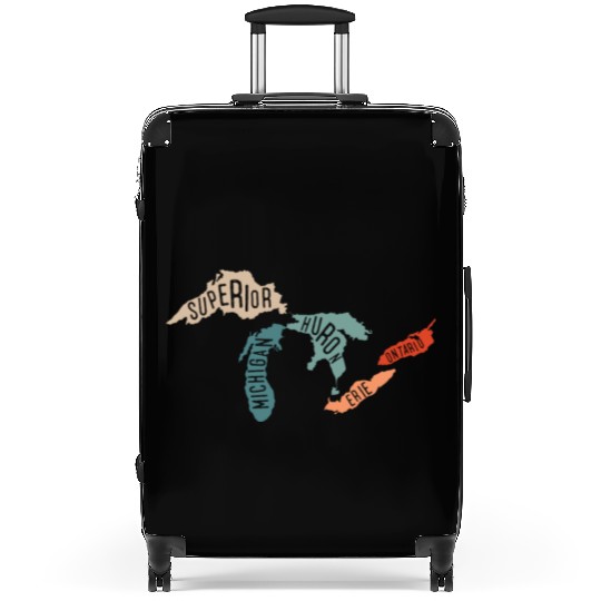 Great lakes USA, Michigan Lake Erie Lake Suitcases