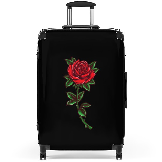 Red rose, Rose stem Suitcases