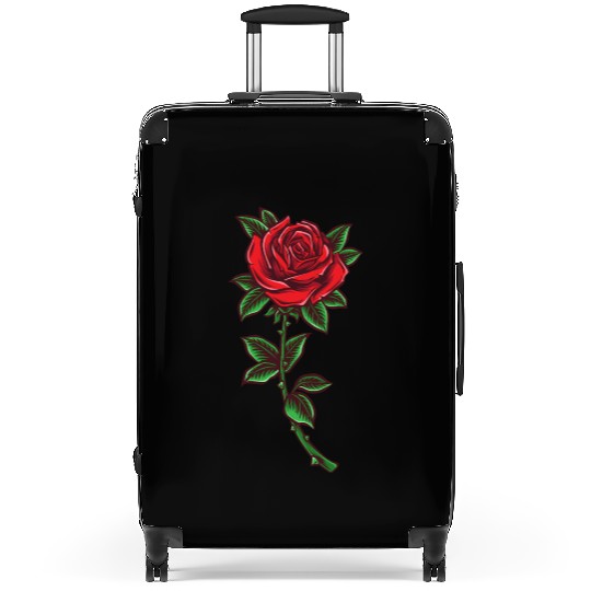 Red rose, Rose stem Suitcases