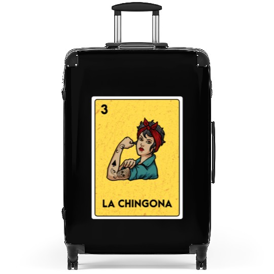 La Chingona Mexican Lottery Bingo Game Card Player Suitcases