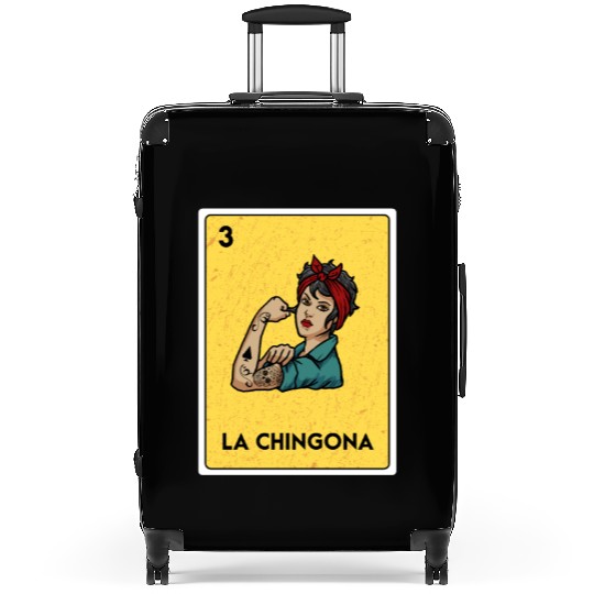 La Chingona Mexican Lottery Bingo Game Card Player Suitcases