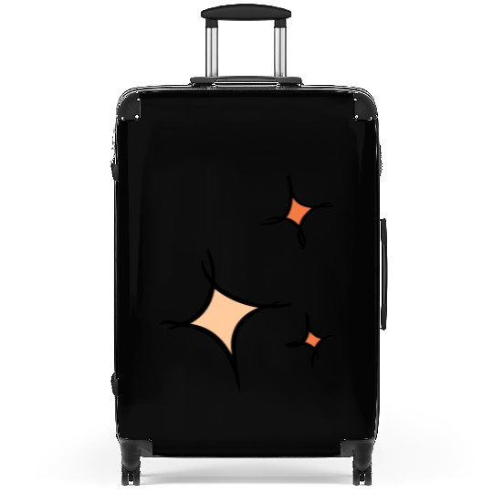 Three colorful stars, Asterisks, hand drawn Suitcases