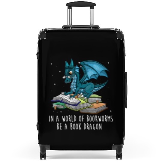 In A World Full Of Bookworms Be A Book Dragon Suitcases