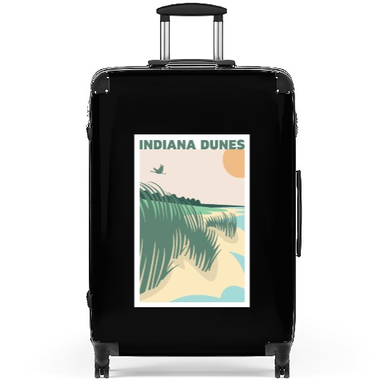 Grass Sunset Indiana Dunes Poster Suitcases