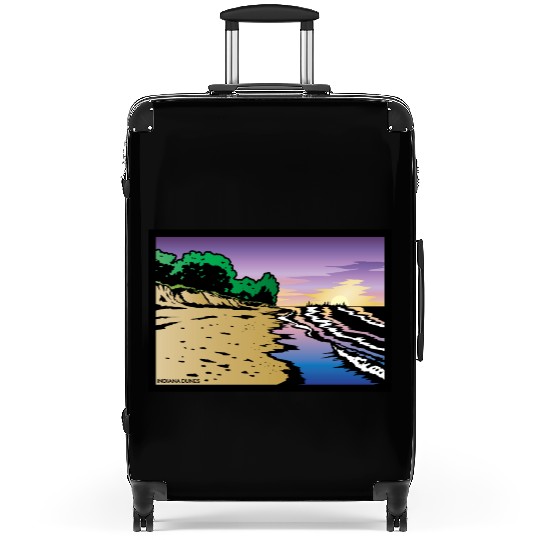 Purple Twilight Indiana Dunes Poster Suitcases