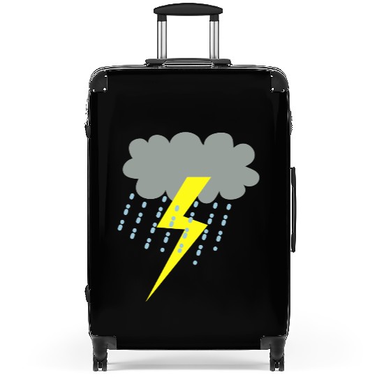 raincloud clouds storm with lightning Suitcases