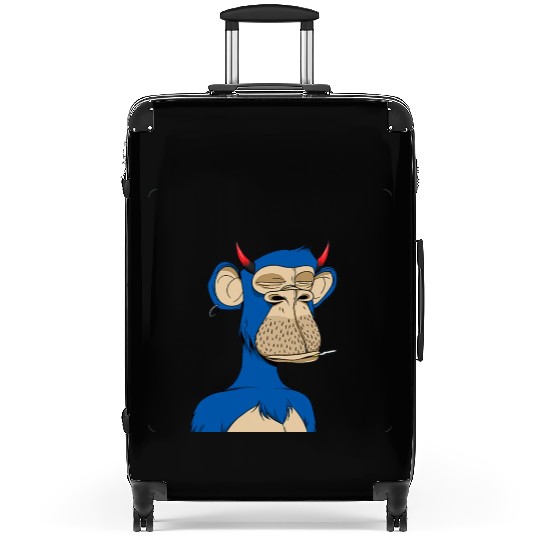 Blue bored monkey Suitcases