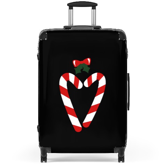 beautiful christmas candy canes in love heart with Suitcases