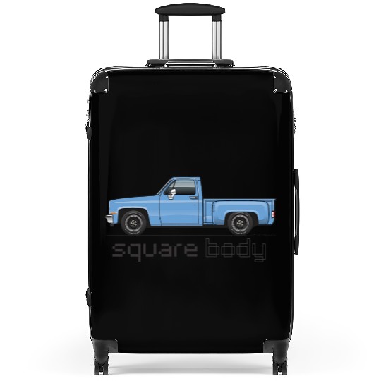 Square Body Light Blue Suitcases