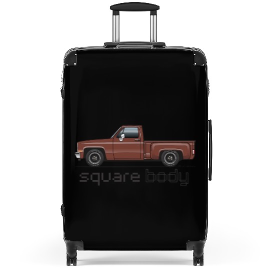 Square Body Dark Brown Suitcases