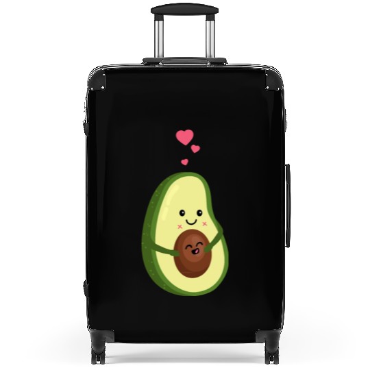 Pregnant Avocado Mom Family Baby Announcement Suitcases