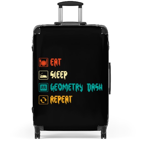 Eat sleep geometry dash repeat retro Jumper Repeat Suitcases