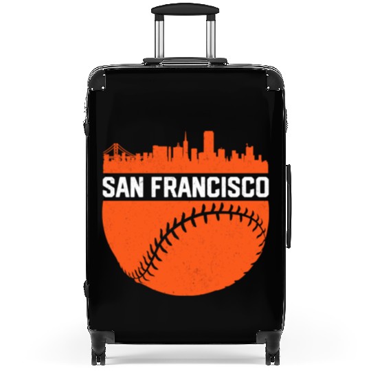 Vintage Downtown San Francisco Cali Skyline Baseba Suitcases