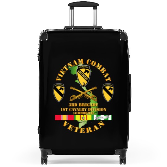 Army Vietnam Combat Cavalry Veteran w Support Brig Suitcases