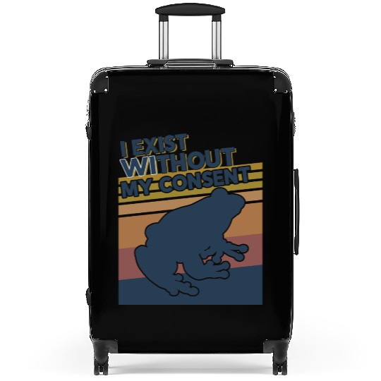 I Exist Without My Consent Funny Frog Depression Suitcases