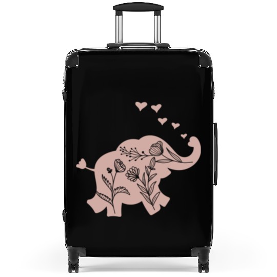 Elephant Girls Women Flowers Suitcases