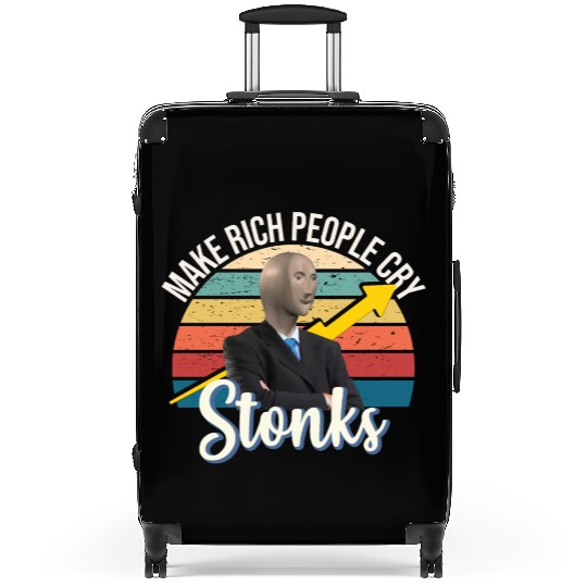 Stonks meme man make hedge funders short sellers Suitcases