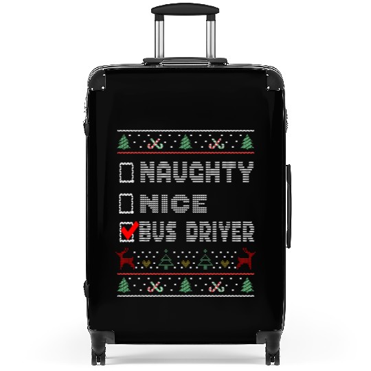 Naughty Nice Bus Driver, Matching Christmas Group Suitcases