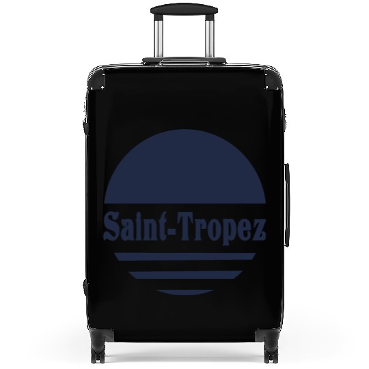Saint Tropez - Navy Retro Sun Aesthetic Suitcases